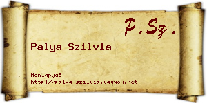 Palya Szilvia névjegykártya